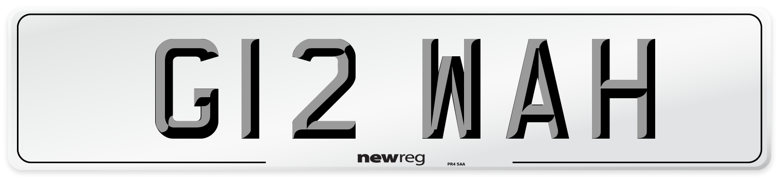 G12 WAH Number Plate from New Reg